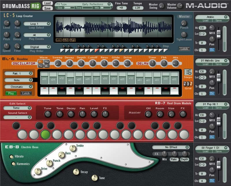 Drum & Bass Rig delivers a wide variety of bass 
