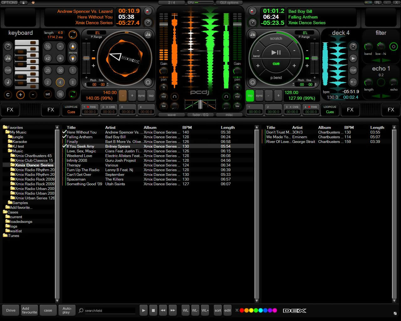 PCDJ DEX is a computer mixing