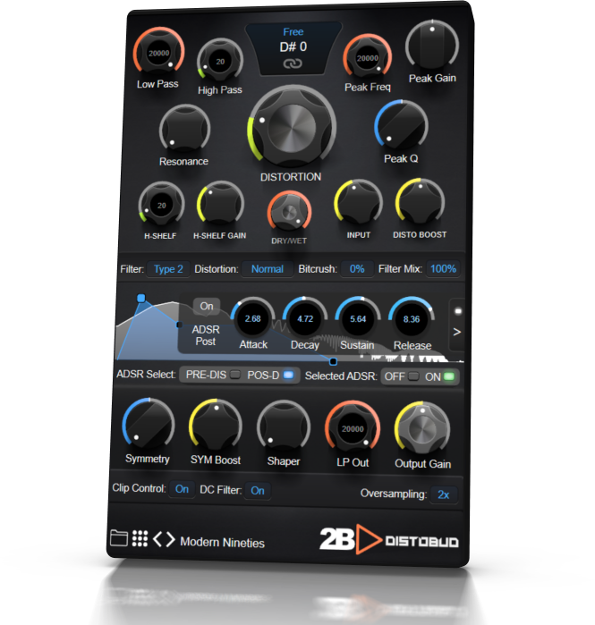 DistoBud By 2B Played Music - Distortion Plugin VST3 Audio Unit