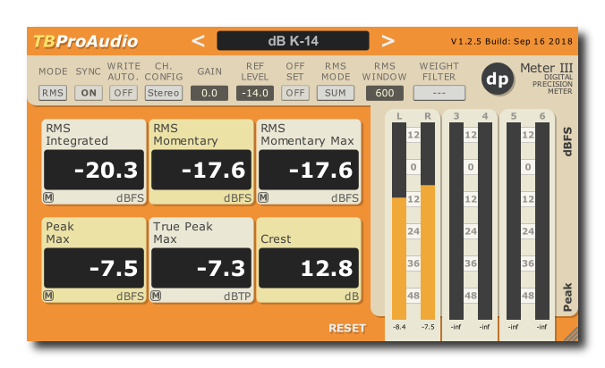 Rennen Wolf in schaapskleren Middellandse Zee dpMeter 3 by TBProAudio - Meter Plugin VST VST3 Audio Unit AAX