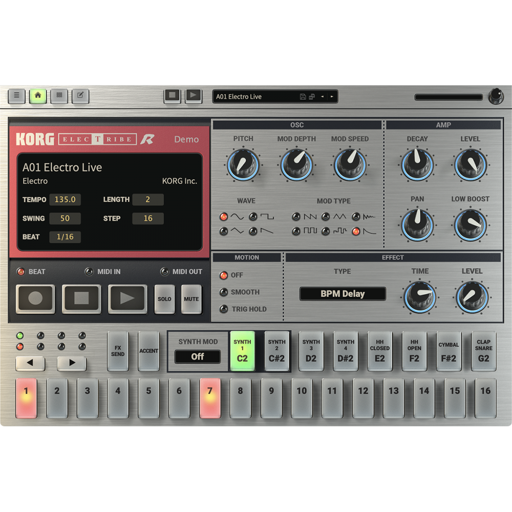 ELECTRIBE-R by Korg - Drum Machine Plugin VST3 Audio Unit AAX