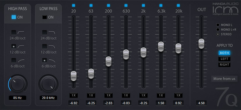 blive imponeret pille Blind 7Q by Manda Audio - Graphic EQ Plugin VST Audio Unit AAX