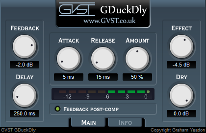 KVR: GDuckDly by GVST - Delay / Echo VST Plugin