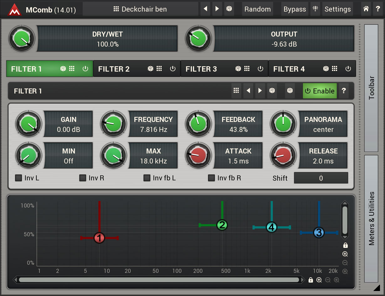 Mcomb By Meldaproduction Comb Filter Plugin Vst Vst Audio Unit Aax