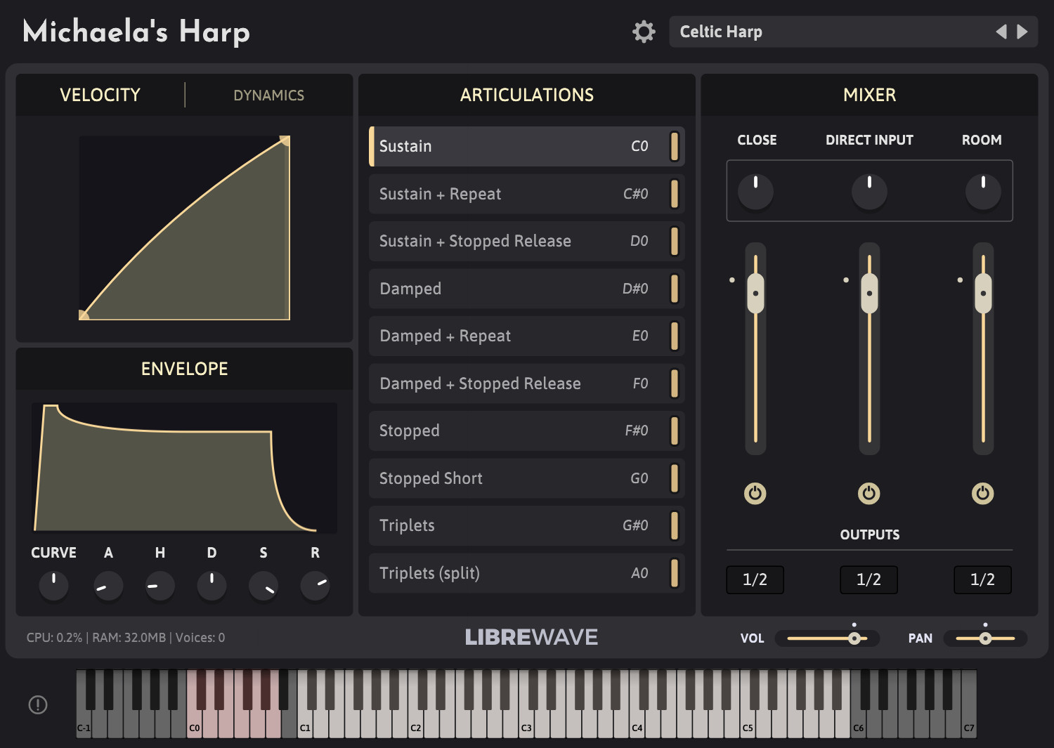 Michaela's Harp By Libre Wave - Celtic Harp Plugin VST3 Audio Unit