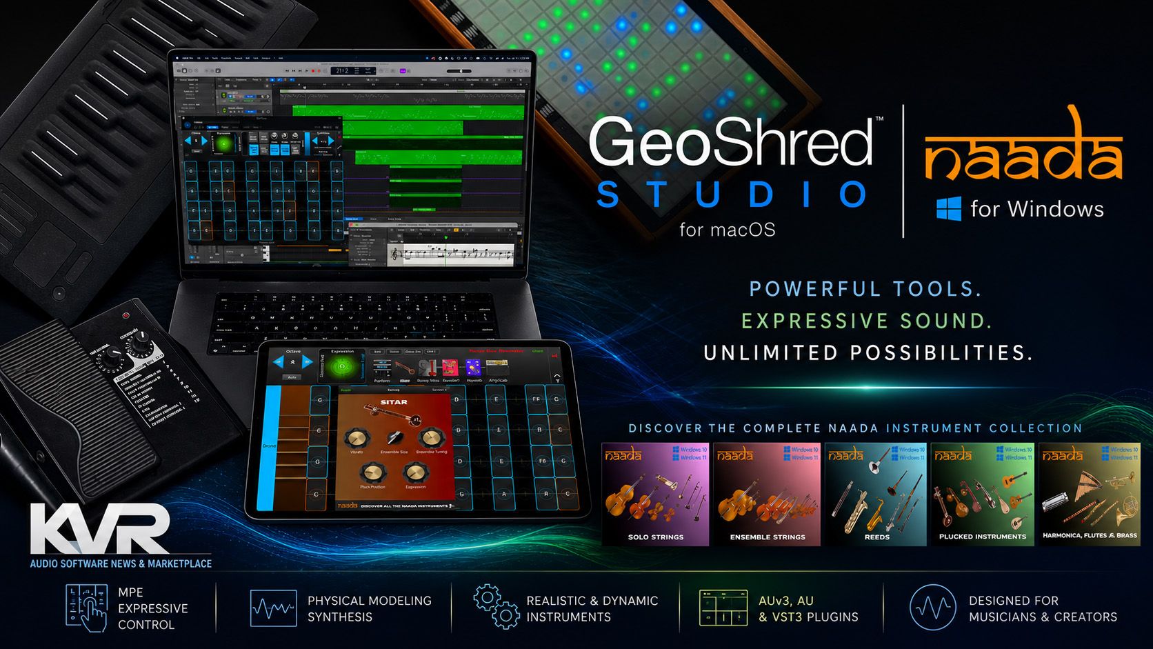 It's Physical Models at KVR featuring GeoShred Studio for Mac and Naada for Windows