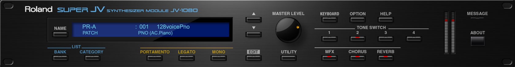 JV-1080 by Roland - Synth Plugin VST VST3 Audio Unit AAX