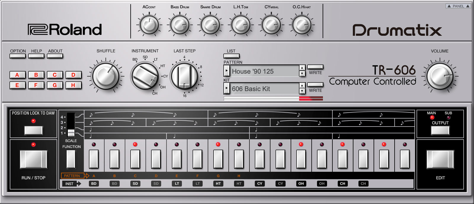 TR-606 by Roland - Drum Machine Plugin VST VST3 Audio Unit AAX