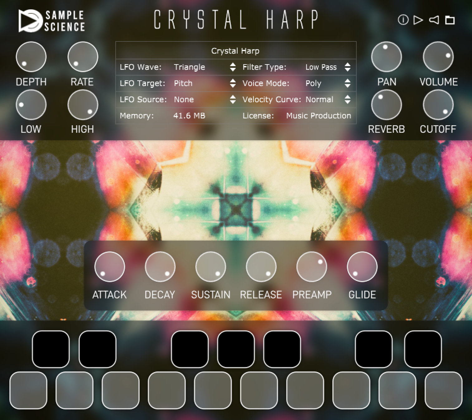 Crystal Harp by SampleScience ROMpler Plugin VST VST3 Audio Unit