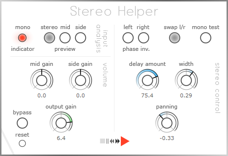 Stereo Helper by Press Play - Stereo Effect Plugin VST VST3 Audio Unit
