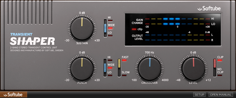 Softube Transient Shaper by Softube - Transient Shaping Plugin VST VST3  Audio Unit AAX