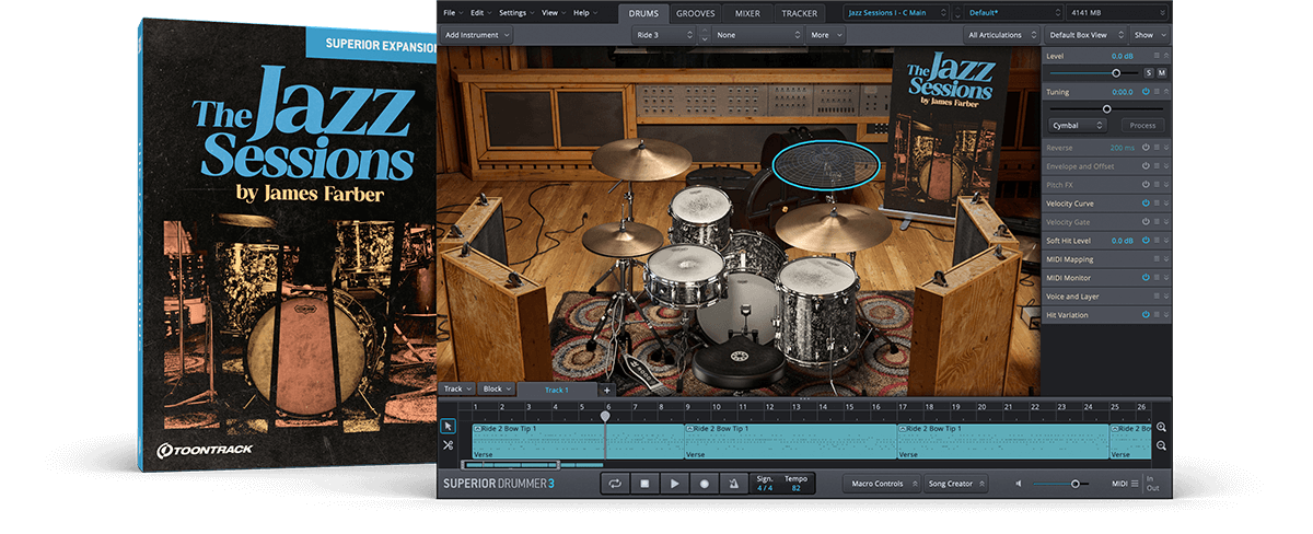 Toontrack Music updates Superior Drummer to v3.3.7 and releases The Jazz Sessions SDX by James Farber