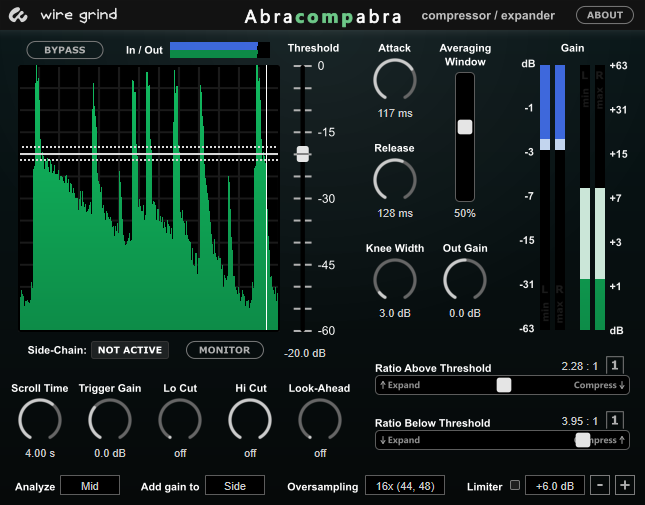 Wiregrind releases Abracombapra, An Upwards and Downwards Compressor (VST3, Windows)