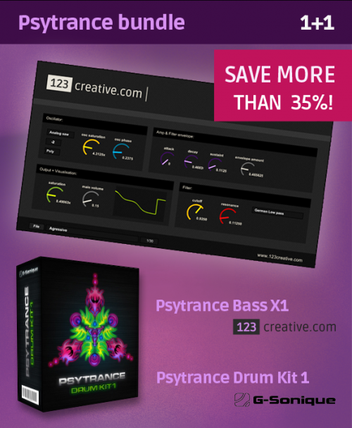 Psytrance bundle: Bass synthesizer + Samples: 123creative.com