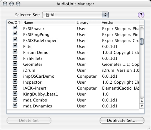AudioUnit Manager