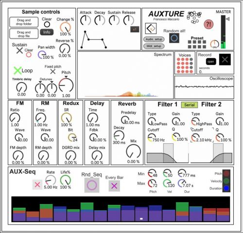 AUXTURE - Unique exploratory sampler + sequencer