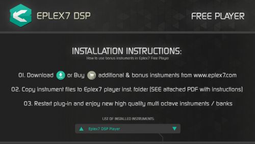 Free Eplex7 player plug-in instrument