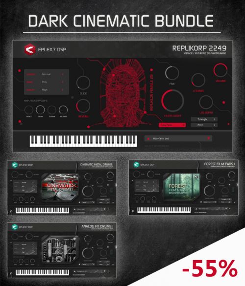 Dark cinematic bundle: Replikorp 2249 plugin + 3x instrument banks (Win/Mac)