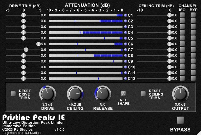 Pristine Peaks IE - Ultra-low Distortion Peak Limiter - Immersive Edition