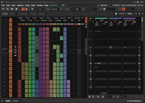 Renoise - Pattern Matrix