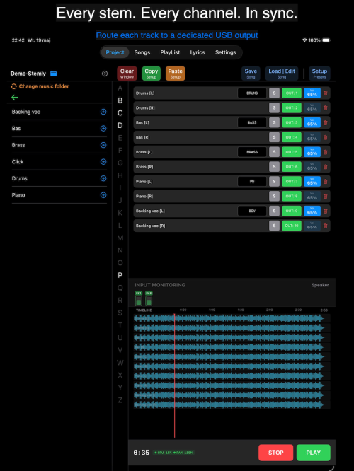 Stemly Multitrack Player
