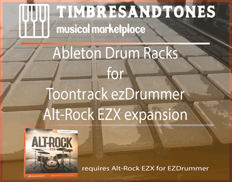 Ableton Drum Racks for ezDrummer Alt-Rock EZX expansion