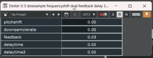 Dexter U.S. Downshift frequency shift feedback delay