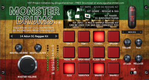 FREE REGGAE & SKA DRUMKIT VST from #MonsterDrumVST Kit #14 Adun SG Reggae Kit