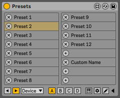 Presets Device for Ableton Live